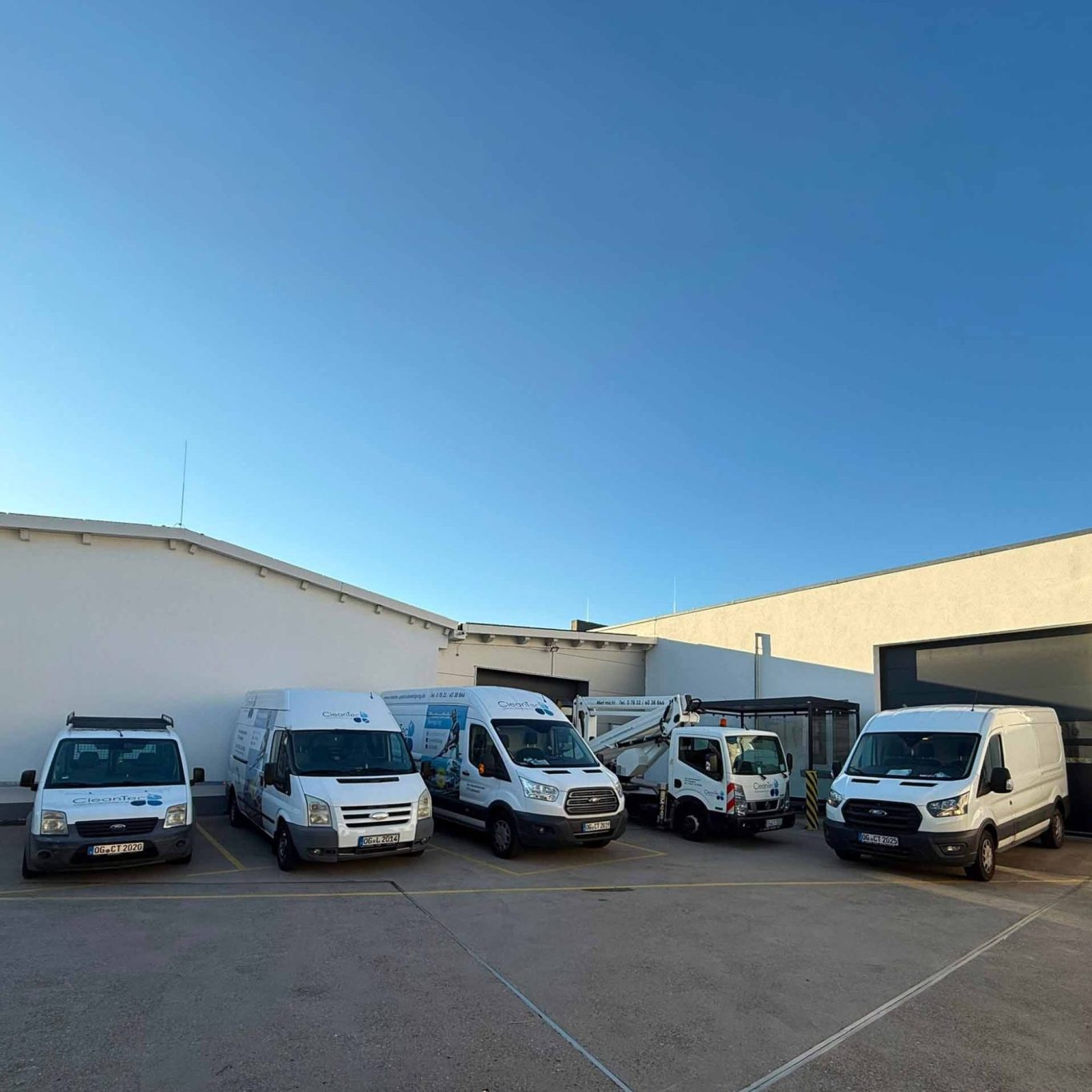 CleanTec Firmenfahrzeuge auf dem Betriebshof in Haslach